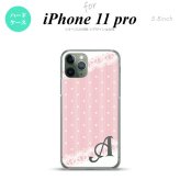 iPhone11Pro iPhone11 Pro スマホケース ハードケース ドット レース C 薄ピンク +アルファベット メンズ レディース nk-i11p-1618i