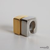 ステンレス メタルイヤーカフ スクエアイヤーカフ 四角 ぷっくり C字 ブロック ゴールド 18KGP シルバー 片耳1点 可愛い シンプル プチプラ 耳の穴不要 痛くない レディース 金属アレルギー対応フェイクピアス ノンホール イヤリング 女性