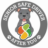 カーサイン 高齢者マーク SENIOR SAFE DRIVER スタッフォードシャーブルテリア マグネット 強力 直径13cm 肉球 日本製 車 ステッカー