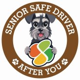カーサイン 高齢者マーク SENIOR SAFE DRIVER ミニチュアシュナウザー ステッカー シール 直径13cm 肉球 日本製 車