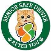 カーサイン 高齢者マーク SENIOR SAFE DRIVER マンチカン マグネット 強力 直径13cm 肉球 日本製 車 ステッカー