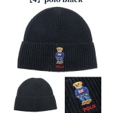 2026 最新 ポロ ラルフローレン ニット帽 ブランド POLO RALPH LAUREN くま ベア ロゴ ワンポイント 無地 PC1635 黒 青 ネイビー グレー 帽子 選べるモデル