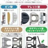名入れ パターカバー 4タイプ ピン型 マレット型 ネオマレット型 大型 センターシャフト対応 コンペ記念品に 5色 オリジナル 退職祝い メンズ レディース 男性 女性 兼用 GHOGolf NEW26