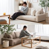 2.5人掛けローソファ 幅166cm×奥行71cm×高さ59cm(座面高:19cm) シンプル ポリエステル ウレタンフォーム Sバネ 組立品 自然と体を預けてリラックスした時間を過ごせます 小さなお子様やペットのいるご家庭にも です アイボリー 新生活