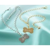 卒業 退職 名入れ ギフト MXX ペット用品 ペット用スペシャルオリジナル骨プレートネックレス 4面カットアズキチェーン チャーム付 / プレゼント ギフト 記念 誕生日 祝い