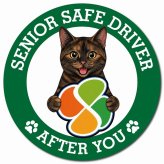 カーサイン 高齢者マーク SENIOR SAFE DRIVER サビ（べっ甲） マグネット 強力 直径13cm 肉球 日本製 車 ステッカー