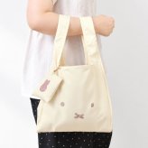 ミッフィー エコバッグ miffy カラビナ ポーチ付き 折りたたみ コンパクト 軽量 マチ付き おしゃれ かわいい 買い物袋 買い物バッグ ショッピングバッグ トートバッグ ピンク アイボリー シンプル 旅行 サブバッグ キャラクター うさぎ 女性 プチ ミニ ギフト プレゼント