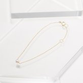 ステーション ワン パール ブレスレット K10 ゴールド 10金 アクセサリー 華奢 プレゼント ペア