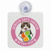 カーサイン 高齢者マーク SENIOR SAFE DRIVER キンカロー 車内用 吸盤タイプ 収れん火災防止タイプ 肉球 日本製 車 ステッカー