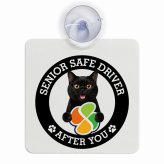 カーサイン 高齢者マーク SENIOR SAFE DRIVER ボンベイ 車内用 吸盤タイプ 収れん火災防止タイプ 肉球 日本製 車 ステッカー