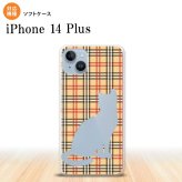 iPhone14 plsu iPhone14 plsu スマホケース 背面ケースソフトケース 猫 チェック B 赤 茶 2022年 10月発売 nk-i14pl-tp954