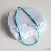 ターコイズ 細身 ビーズネックレス ゴールド レディース アクセサリー ブルー 差し色 華奢 重ね付け シンプル カジュアル 大人 上品 夏 リゾート 海 旅行 おしゃれ 首元 ワンピース デニム ナチュラル きれいめ