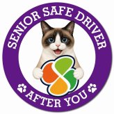 カーサイン 高齢者マーク SENIOR SAFE DRIVER スノーシュー マグネット 強力 直径13cm 肉球 日本製 車 ステッカー
