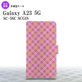 Galaxy A23 GalaxyA23 手帳型スマホケース カバー バイアスチェック ピンク 2022年 10月発売 nk-004s-a23-dr433