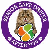 カーサイン 高齢者マーク SENIOR SAFE DRIVER アメリカンカール ステッカー シール 直径13cm 肉球 日本製 車