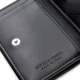 ボッテガヴェネタ BOTTEGA VENETA 三つ折り財布 イントレチャート メンズ レディース ブラック 黒 ミニ財布 小銭入れ付き カード入れ6つ ラムレザー 本革 スナップボタン 609285 V3UH1 8803