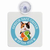 カーサイン 高齢者マーク SENIOR SAFE DRIVER 三毛 車内用 吸盤タイプ 収れん火災防止タイプ 肉球 日本製 車 ステッカー