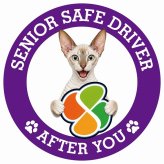 カーサイン 高齢者マーク SENIOR SAFE DRIVER コーニッシュレックス ステッカー シール 直径13cm 肉球 日本製 車