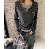 tシャツ レディース 長袖 通販 カットソー 重ね着風トップス レイヤード風ロンT カジュアル きれいめ無地 スリムフィット 通学通勤 あったか防寒 秋冬ファッション シンプルベーシック フェミニン 柔らかストレッチ ウンドネック トップス シンプル