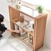 ラック　ガラス 天然木 北欧 木製 本棚　棚 収納家具 格子 おしゃれ オイル アンティーク 植物性オイル 塗装 モダン ハンドメイド ナチュラル