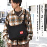 マンハッタンポーテージ ショルダーバッグ スクエア Manhattan Portage メンズ レディース 斜めがけバッグ 軽い A4 大容量 撥水 大きめ 黒 ブラック 多収納 大人 通勤 通学 高校生 ナイロン おしゃれ シンプル カジュアル ベッドスタイショルダーバッグ MP6041 ブランド