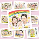似顔絵 ギフト 結婚記念日 プレゼント 贈り物 手描き 名入れ 結婚記念日 結婚10周年 金婚式 お祝い 周年記念 結婚30周年 記念日 お母さん 夫婦 家族 お父さん 両親 名入れ 修正無料 下書き確認 一生もの 親孝行 宝物 サプライズ 結婚記念日 記念 感謝 思い出 クリスマス 古希祝い 感動 メモリアルギフト ハロウィン 快気祝い 結婚祝い ホワイトデー