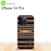 iPhone14 Pro iPhone14 Pro スマホケース 背面ケース ハードケース エスニック ゾウ 茶 +アルファベット 2022年 9月発売 nk-i14p-1574i