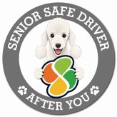 カーサイン 高齢者マーク SENIOR SAFE DRIVER ベドリントンテリア マグネット 強力 直径13cm 肉球 日本製 車 ステッカー