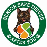カーサイン 高齢者マーク SENIOR SAFE DRIVER サビ（べっ甲） ステッカー シール 直径13cm 肉球 日本製 車