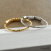ステンレス ビーズリング ころころ 極細リング 不規則 カットリング ゴールド シルバー プチプラ ピンキーリング 小さめ かわいい 華奢 きらきら シンプル 指輪 レディース 女性 金属アレルギー対応