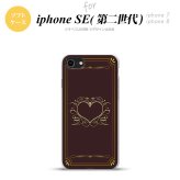 iPhoneSE 2 第二世代 iPhone8&iPhone7 共用 スマホケース 背面カバー ソフトケース ハート 飾り 茶 金 おしゃれ かわいい かっこいい メンズ レディース nk-ise2-tp619