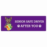 カーサイン 高齢者マーク SENIOR SAFE DRIVER ライコイ ステッカー シール 長方形 20x6.7cm 肉球 日本製 車