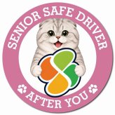 カーサイン 高齢者マーク SENIOR SAFE DRIVER スコティッシュフォールド マグネット 強力 直径13cm 肉球 日本製 車 ステッカー