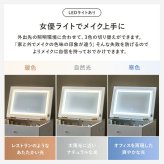 ドレッサー コスボックス 化粧台 ミラー付き 木製 机 幅47cm シンプル 木目 ホワイト ブラウン テレワーク メイクボックス メイクワゴン コンセント付き 収納ボックス コスメ 収納 化粧品 収納付き