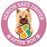 カーサイン 高齢者マーク SENIOR SAFE DRIVER ノーリッチテリア マグネット 強力 直径13cm 肉球 日本製 車 ステッカー