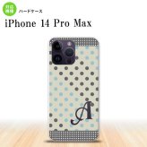 iPhone14 ProMax iPhone14 Pro Max スマホケース 背面ケース ハードケース ドット 水玉 C グレー 青 +アルファベット 2022年 9月発売 nk-i14pm-1650i