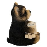 置物 犬 ヨークシャーテリア 万年カレンダー 高さ11.5cm woobia ウービア いぬ リアル かわいい おしゃれ 玄関 デスク インテリア 卓上カレンダー 日めくり 動物 癒し 棚 オフィス プレゼント ギフト 新築祝い 犬好き