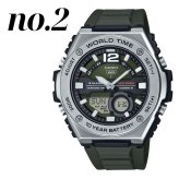 逆輸入限定 希少 カシオ 腕時計 メンズ アナデジ ブラック ブルー カーキグリーン CASIO 海外モデル 10年電池 100m防水 ワールドタイム ストップウォッチ タイマー アラーム スポーツ アウトドア プレゼント ギフト 収納ケース付き 男性 成人 卒業 入学