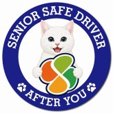 カーサイン 高齢者マーク SENIOR SAFE DRIVER 白 マグネット 強力 直径13cm 肉球 日本製 車 ステッカー