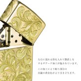 Zippo ライター ジッポライター 愛煙家 喫煙 真鍮 ブラスサテーナ #204 レギュラータイプ スクロール プルメリア 5面手彫り ハワイアンジュエリー ブランド かっこいい おしゃれ BY THE SEA バイザシー 彼氏 夫 男性 メンズ 誕生日 プレゼント ハロウィン 【品番：FL102B】