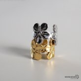 ステンレス フラワーイヤーカフ お花イヤーカフ シンプル かわいい 透かし メタル ゴールド 18KGP シルバー 片耳1点 プチプラ 耳の穴不要 痛くない レディース 女性 金属アレルギー対応フェイクピアス ノンホール イヤリング