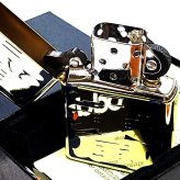 ZIPPO 馬耳東風 和柄 ジッポ ライター 漢字 ユーモア 四字熟語 ゴールド 彫刻 色差し ネイビー おしゃれ ギフト メンズ 紺 エッチング かっこいい 金 プレゼント
