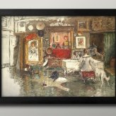 日本製 ウィリアム メリット チェイス A3 サイズ ポスター アート おしゃれ 絵画 インテリア 北欧 イラスト マット紙 艶消し アートパネル 額 フレーム デザイン 壁掛け ギフト 新築祝い ディスプレイ  速達 送料無料