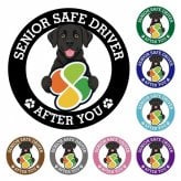 カーサイン 高齢者マーク SENIOR SAFE DRIVER ラブラドール ステッカー シール 直径13cm 肉球 日本製 車