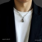ステンレス ツインベルネックレス 唐草 クレーンベル ゴールド ベル ペンダント 18k gp アラベスク スクエアチェーン