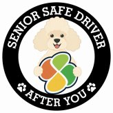 カーサイン 高齢者マーク SENIOR SAFE DRIVER プードル ステッカー シール 直径13cm 肉球 日本製 車