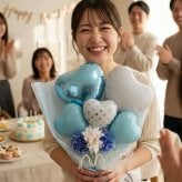 選べるカラーハートのバルーンブーケ お誕生日 発表会 卒園卒業 推し活ギフト 成人式 大人可愛いニュアンスカラーバルーン