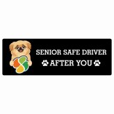 カーサイン 高齢者マーク SENIOR SAFE DRIVER ペキックス ステッカー シール 長方形 20x6.7cm 肉球 日本製 車