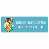 カーサイン 高齢者マーク SENIOR SAFE DRIVER ミヌエット ステッカー シール 長方形 15x5cm 肉球 日本製 車