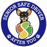 カーサイン 高齢者マーク SENIOR SAFE DRIVER チワピン マグネット 強力 直径13cm 肉球 日本製 車 ステッカー